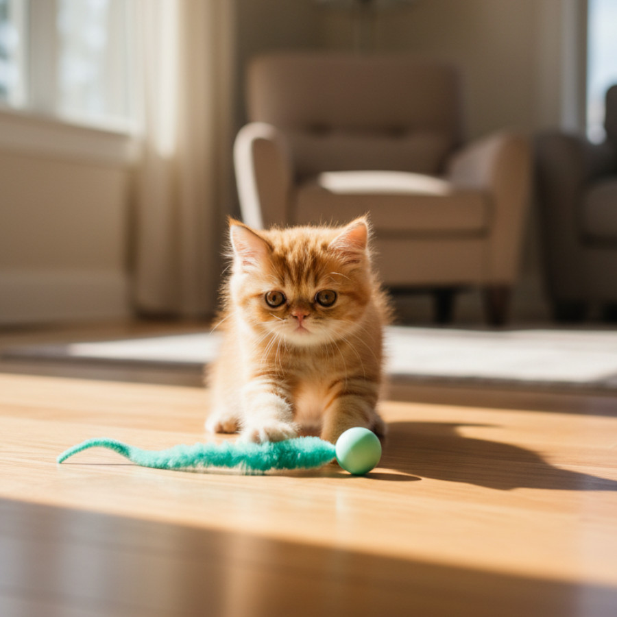 Tootoy! Pelota Interactiva con Cola Verde para gatos
